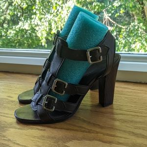 Nine west open heel toe Brown sandal